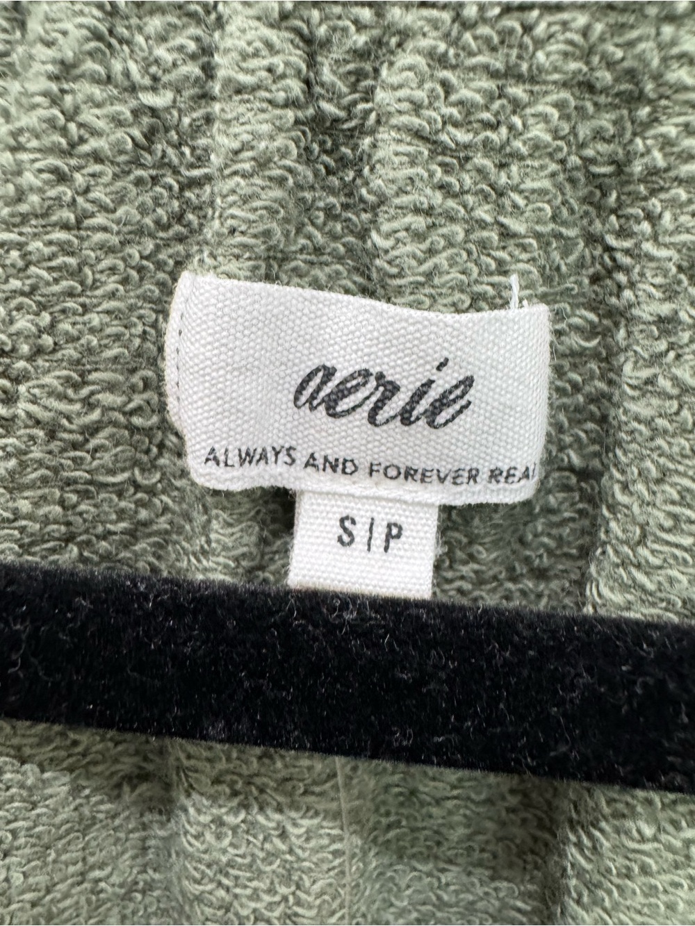 Aerie Real Good Olive Terry Easy Street Pullover Sweatshirt Boho Womens Small NW - Picture 4 of 9